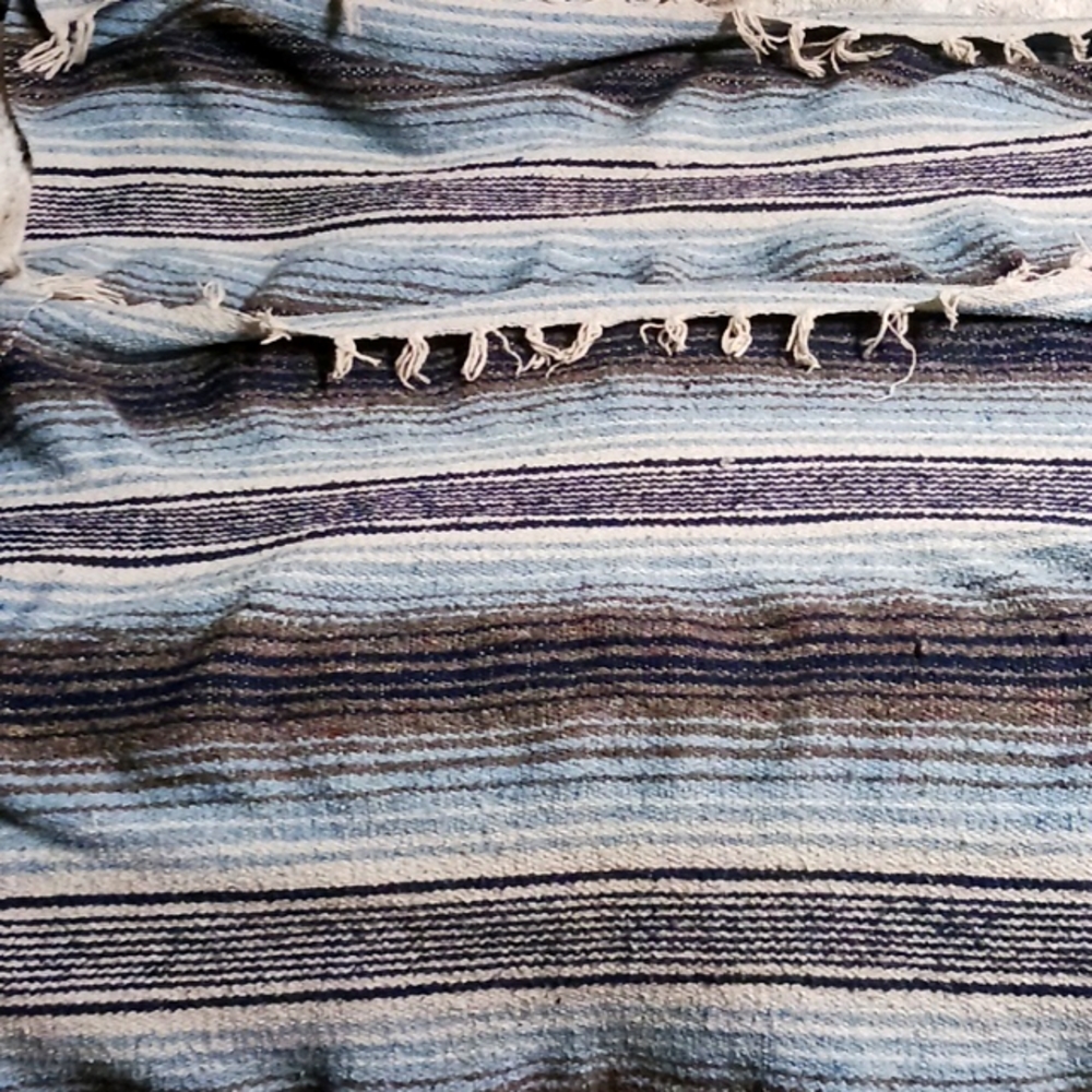 Handmade mexican woven blanket.